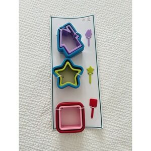 Kids Sandwich Cutters‎ & Picks 3 Shapes House, Star, Square With Matching Picks